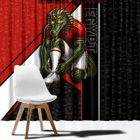 Personalized Egypt Soccer Sobek Crocodile Mascot Window Curtain Ancient Egyptian Hieroglyphic Stripe