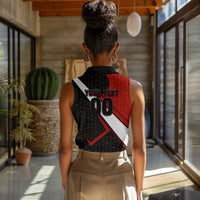 Personalized Egypt Soccer Sobek Crocodile Mascot Women Sleeveless Polo Shirt Ancient Egyptian Hieroglyphic Stripe