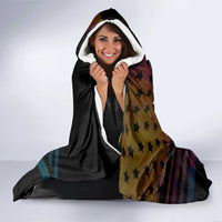 Colorful Golf Hooded Blanket Watercolor American Flag Female Golfer Silhouette in Rainbow Gradient - Wonder Print Shop