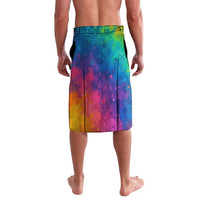 Colorful Golf Lavalava Watercolor American Flag Female Golfer Silhouette in Rainbow Gradient - Wonder Print Shop