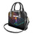 Colorful Golf Shoulder Handbag Watercolor American Flag Female Golfer Silhouette in Rainbow Gradient - Wonder Print Shop