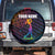 Colorful Golf Spare Tire Cover Watercolor American Flag Female Golfer Silhouette in Rainbow Gradient - Wonder Print Shop