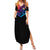 Colorful Golf Summer Maxi Dress Watercolor American Flag Female Golfer Silhouette in Rainbow Gradient - Wonder Print Shop