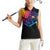 Colorful Golf Women Sleeveless Polo Shirt Watercolor American Flag Female Golfer Silhouette in Rainbow Gradient - Wonder Print Shop