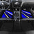 Custom Blue Motocross Car Mats with Dirt Bike Rider Graphic Design on Honeycomb Pattern - Wonder Print Shop