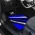 Custom Blue Motocross Car Mats with Dirt Bike Rider Graphic Design on Honeycomb Pattern - Wonder Print Shop
