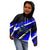 Custom Blue Motocross Kid Hoodie with Dirt Bike Rider Graphic Design on Honeycomb Pattern - Wonder Print Shop