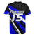 Custom Blue Motocross Rugby Jersey with Dirt Bike Rider Graphic Design on Honeycomb Pattern - Wonder Print Shop