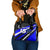 Custom Blue Motocross Shoulder Handbag with Dirt Bike Rider Graphic Design on Honeycomb Pattern - Wonder Print Shop