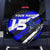 Custom Blue Motocross Spare Tire Cover with Dirt Bike Rider Graphic Design on Honeycomb Pattern - Wonder Print Shop
