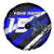 Custom Blue Motocross Spare Tire Cover with Dirt Bike Rider Graphic Design on Honeycomb Pattern - Wonder Print Shop