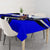 Custom Blue Motocross Tablecloth with Dirt Bike Rider Graphic Design on Honeycomb Pattern - Wonder Print Shop