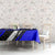 Custom Blue Motocross Tablecloth with Dirt Bike Rider Graphic Design on Honeycomb Pattern - Wonder Print Shop
