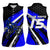 Custom Blue Motocross Women Sleeveless Polo Shirt with Dirt Bike Rider Graphic Design on Honeycomb Pattern - Wonder Print Shop