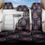 Custom Bowling Team Graphic Back Car Seat Cover with Flaming Ball Design in Black White and Purple Flame Pattern - Wonder Print Shop