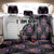 Custom Bowling Team Graphic Back Car Seat Cover with Flaming Ball Design in Black White and Purple Flame Pattern - Wonder Print Shop