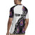 Custom Bowling Team Graphic Rugby Jersey with Flaming Ball Design in Black White and Purple Flame Pattern - Wonder Print Shop