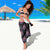Custom Bowling Team Graphic Sarong with Flaming Ball Design in Black White and Purple Flame Pattern - Wonder Print Shop
