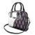 Custom Bowling Team Graphic Shoulder Handbag with Flaming Ball Design in Black White and Purple Flame Pattern - Wonder Print Shop