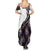 Custom Bowling Team Graphic Summer Maxi Dress with Flaming Ball Design in Black White and Purple Flame Pattern - Wonder Print Shop