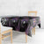 Custom Bowling Team Graphic Tablecloth with Flaming Ball Design in Black White and Purple Flame Pattern - Wonder Print Shop