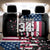 Personalized Dirt Bike Racing Back Car Seat Cover Shattered American Flag and Race Checkered Patch Graphic in Red White and Blue - Wonder Print Shop