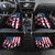 Personalized Dirt Bike Racing Car Mats Shattered American Flag and Race Checkered Patch Graphic in Red White and Blue - Wonder Print Shop
