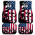 Personalized Dirt Bike Racing Car Mats Shattered American Flag and Race Checkered Patch Graphic in Red White and Blue - Wonder Print Shop