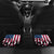 Personalized Dirt Bike Racing Car Mats Shattered American Flag and Race Checkered Patch Graphic in Red White and Blue - Wonder Print Shop