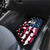 Personalized Dirt Bike Racing Car Mats Shattered American Flag and Race Checkered Patch Graphic in Red White and Blue - Wonder Print Shop