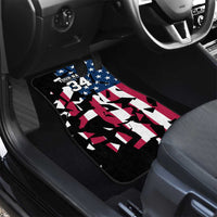Personalized Dirt Bike Racing Car Mats Shattered American Flag and Race Checkered Patch Graphic in Red White and Blue - Wonder Print Shop