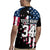 Personalized Dirt Bike Racing Rugby Jersey Shattered American Flag and Race Checkered Patch Graphic in Red White and Blue - Wonder Print Shop