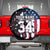 Personalized Dirt Bike Racing Spare Tire Cover Shattered American Flag and Race Checkered Patch Graphic in Red White and Blue - Wonder Print Shop