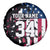 Personalized Dirt Bike Racing Spare Tire Cover Shattered American Flag and Race Checkered Patch Graphic in Red White and Blue - Wonder Print Shop