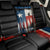 Texas Flag Fishing Back Car Seat Cover with Silhouette Fisherman and Rustic Lake Scene in Red White Blue - Wonder Print Shop