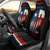 Texas Flag Fishing Car Seat Cover with Silhouette Fisherman and Rustic Lake Scene in Red White Blue - Wonder Print Shop