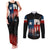 Texas Flag Fishing Couples Matching Tank Maxi Dress and Long Sleeve Button Shirt with Silhouette Fisherman and Rustic Lake Scene in Red White Blue - Wonder Print Shop