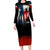 Texas Flag Fishing Family Matching Long Sleeve Bodycon Dress and Hawaiian Shirt with Silhouette Fisherman and Rustic Lake Scene in Red White Blue - Wonder Print Shop