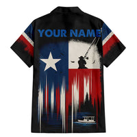 Texas Flag Fishing Family Matching Mermaid Dress and Hawaiian Shirt with Silhouette Fisherman and Rustic Lake Scene in Red White Blue - Wonder Print Shop