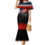 Texas Flag Fishing Family Matching Mermaid Dress and Hawaiian Shirt with Silhouette Fisherman and Rustic Lake Scene in Red White Blue - Wonder Print Shop
