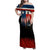 Texas Flag Fishing Family Matching Off Shoulder Maxi Dress and Hawaiian Shirt with Silhouette Fisherman and Rustic Lake Scene in Red White Blue - Wonder Print Shop