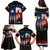 Texas Flag Fishing Family Matching Puletasi and Hawaiian Shirt with Silhouette Fisherman and Rustic Lake Scene in Red White Blue - Wonder Print Shop