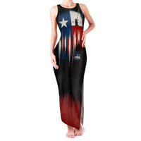 Texas Flag Fishing Family Matching Tank Maxi Dress and Hawaiian Shirt with Silhouette Fisherman and Rustic Lake Scene in Red White Blue - Wonder Print Shop