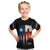 Texas Flag Fishing Kid T Shirt with Silhouette Fisherman and Rustic Lake Scene in Red White Blue - Wonder Print Shop