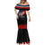 Texas Flag Fishing Mermaid Dress with Silhouette Fisherman and Rustic Lake Scene in Red White Blue - Wonder Print Shop