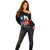 Texas Flag Fishing Off Shoulder Sweater with Silhouette Fisherman and Rustic Lake Scene in Red White Blue - Wonder Print Shop