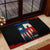 Texas Flag Fishing Rubber Doormat with Silhouette Fisherman and Rustic Lake Scene in Red White Blue - Wonder Print Shop