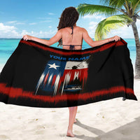 Texas Flag Fishing Sarong with Silhouette Fisherman and Rustic Lake Scene in Red White Blue - Wonder Print Shop