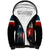 Texas Flag Fishing Sherpa Hoodie with Silhouette Fisherman and Rustic Lake Scene in Red White Blue - Wonder Print Shop