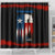 Texas Flag Fishing Shower Curtain with Silhouette Fisherman and Rustic Lake Scene in Red White Blue - Wonder Print Shop